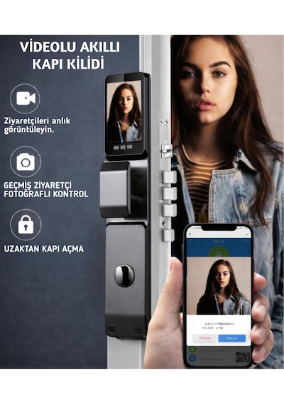 Elixa F7 Pro Akıllı Kapı Kilidi Yüz Tanıma, Parmak İzi, Şifre, Kart Ve Tuya Uygulama Destekli