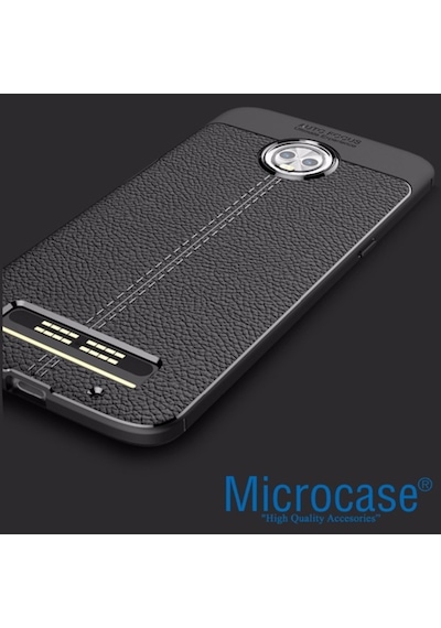 Microcase Motorola Moto Z3 Play Leather Tpu Silikon Kilif + Cam 272914155 - Seçenek / Cam Koruma-Cam Istemiyorum