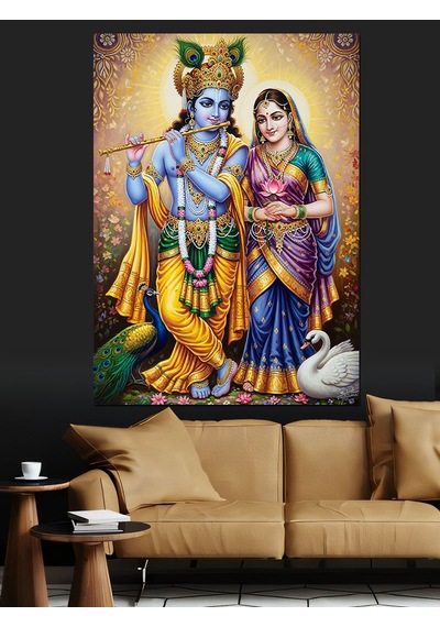 Ahşap Tablo Hindu Tanrısı Krishna Figürü