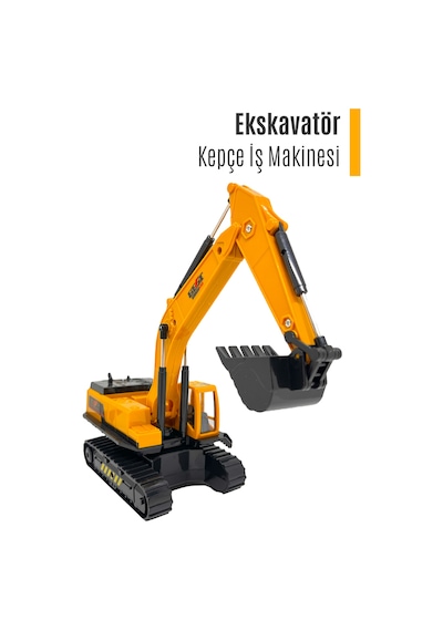 İnşaat Araçları Kazıcı Oyuncak Kepçe İş Makinesi Ekskavatör Sürtmeli İş Makinası