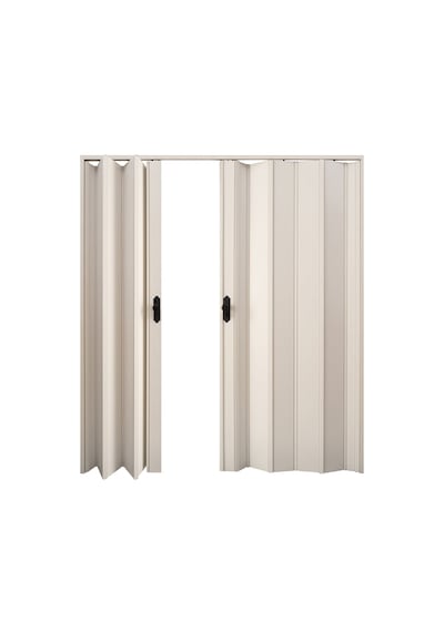 Faran Dekorasyon 170 x 215 Beyaz Renk Camsız Çift Açılım Pvc Akordiyon Kapı - FRNAKMODEL-0-148