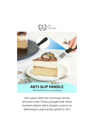 Spatula Profesyonel Mutfak Ekipmanı Ergonomik Saplı Paslanmaz Çelik L Tipi Pastacı Spatulası Pasta Çok Renkli