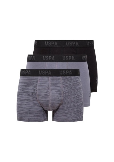 U.S. Polo Assn. U.s Polo Assn. 80505 Erkek Pamuklu 3'lü Boxer-siyah&antrasit&baskılı Siyah