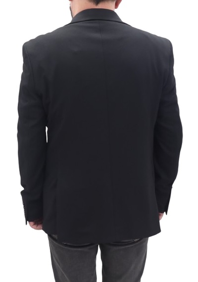 Twenhil Dmctekstil Erkek Siyah 201 Düz Klasik Kesim Normal Kalıp Çift Düğme Blazer Ceket