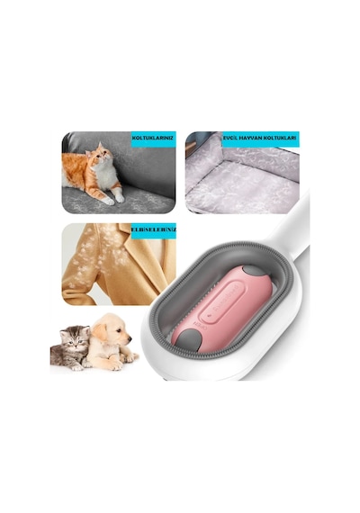 Petgravity Su Hazneli Kedi Yıkama Fırçası Kedi Tarağı Pembe