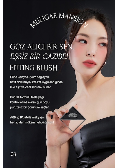 Ciltle Bütünleşen Ve Pürüzsüzleştiren, Yumuşak Dokulu Allık Muzıgae Mansıon Fitting Blush 03 03 Ecstays 36958693