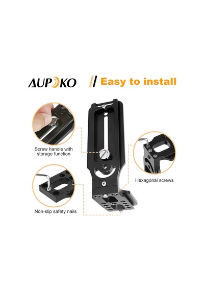 L Açılı Hızlı Değiştirme Plakası 1/4 İnç Tripod Plakası, Arca Swiss İle Uyumlu Belirtilmemiş