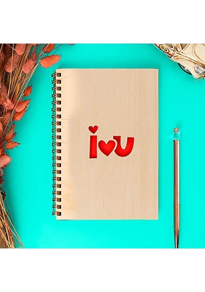 You Minimal Tasarımlı Ahşap Kapaklı Defter Çok Renkli