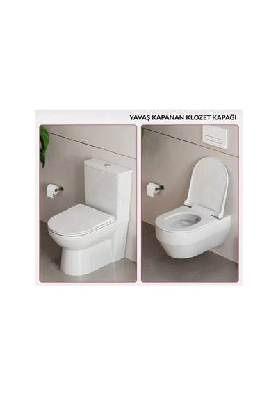 Klozet Kapağı Termoplastik Yavaş Kapanan Yarım Daire Formlu Diğer