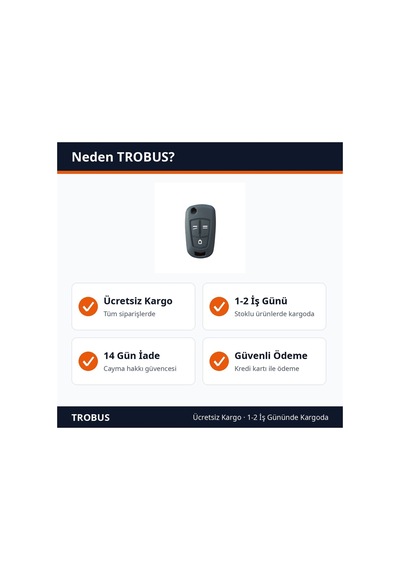 Trobus Opel Astra Uyumlu Anahtar Kumanda Kılıfı Katlanır Siyah