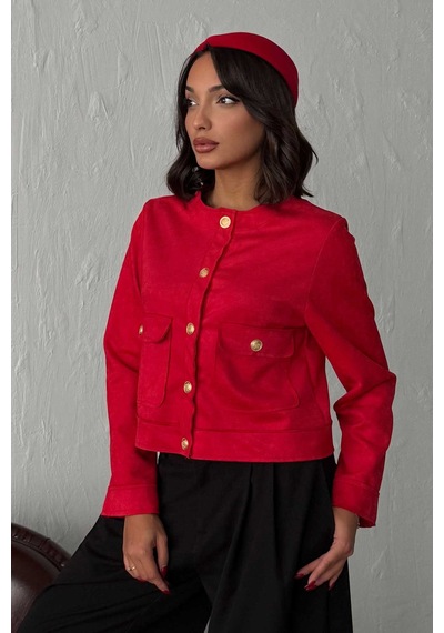 Verymoda Suet Cepli Ceket F1800 Kırmızı