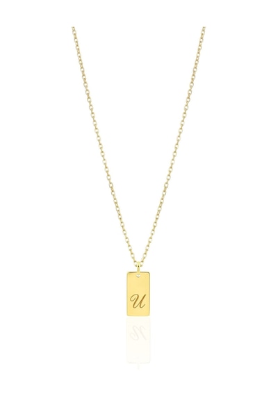 Oya Silver 24k Altın Kaplama Harf Gümüş Madalyon Kolye Oyot369