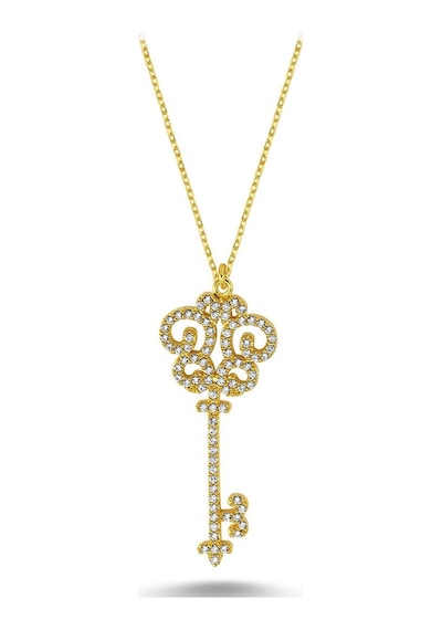 Taşlı Küçük Anahtar Kolye (498176333)