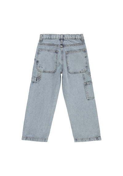 Civil Boys Yan Cepli Baggy Kalıp 10-13 Yaş Pantolon Kot - Mavi Buz Mavi