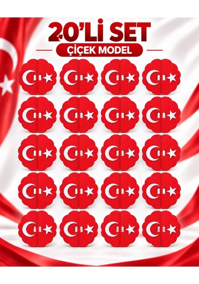 Ay Yıldız Gösteri Panosu Çiçek Model - 20'li Set