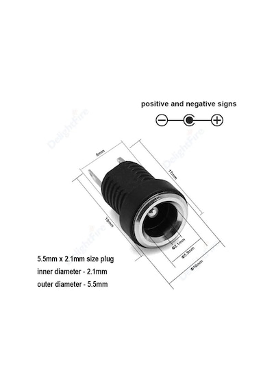 5.5mm X 2.1mm Dc Power Soket İnce