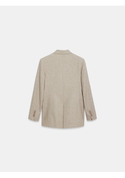 DİLVİN 60811 Keten Karışımlı Blazer Ceket-bej