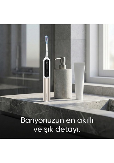 Neutron Şarjlı Sonik Diş Fırçası, Dijital Ekranlı Şarjlı Diş Fırçası Gold