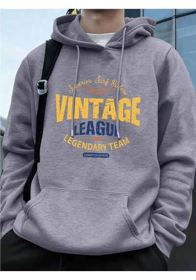 Startmore Startmorevintage Legue Efsanevi Takım Baskılar Erkekler Kapüşonlular Sonbahar Polar Sıcak Kazak Rahat Gri