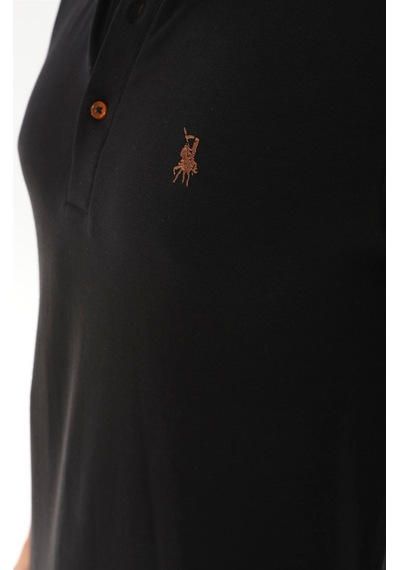 T8586 Dewberry Erkek Polo Yaka T-shırt-siyah Siyah
