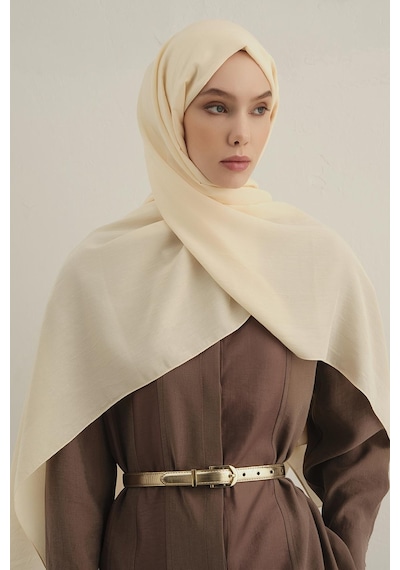 Armine Düz Lyocell Şal - Krem 60