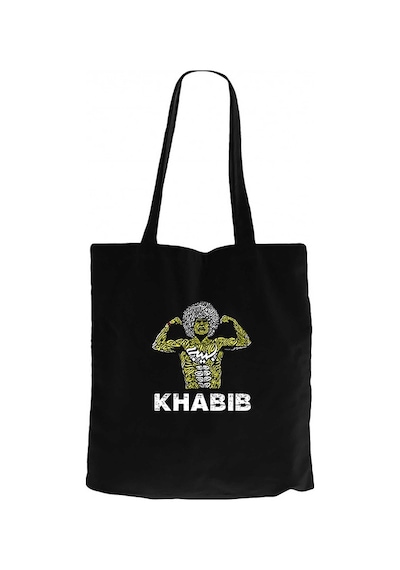 Khabib Graphic Siyah Kanvas Bez Çanta Siyah