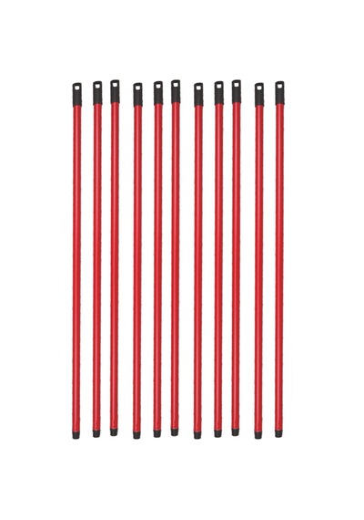 Flora Alüminyum Metal Vidalı Renkli Fırça Faraş Süpürge Çeksil Sap Sapı - 120 Cm. - 10 Adet
