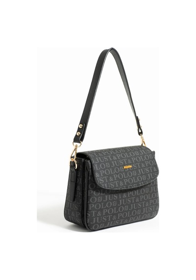 Just Polo Siyah 02 Yeni Sezon Kolon Askili 4 Bolmeli Kadin Omuz Cantasi 25x15cm Siyah Mat