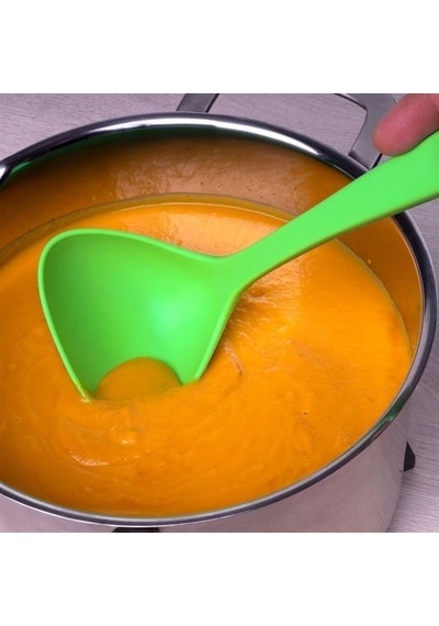 Lurch - Platin Silikon Çorba Kepçesi 28 Cm Yeşil - Yanmaz, Yapışmaz, Bükülmez, Çizmez, Tat Ve Koku Bırakmaz - 240092