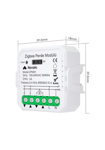 Tuya Mini Zigbee Perde Panjur Kontrol Rölesi Tuya, Smart Life, Home Assistant, Zigbee2mqtt Uyumlu