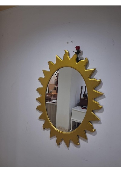 Ayna Güneş 90672 Model Parlak Gold Renk Kayın Torna Kutu Sevk El Yapım