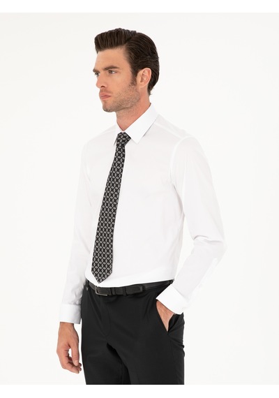 Cacharel Beyaz Slim Fit Pamuk Karışımlı Gömlek 15841036