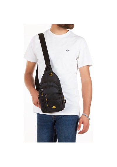 Newish Polo İmpertex Suya Dayanıklı Siyah-sarı Kulaklık Ve Usb Çıkışlı Unisex Omuz Ve Bel Çantası Siyah - Sarı