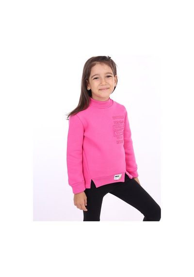 Toontoy Kids Toontoy Kız Çocuk Nakışlı Sweatshirt Fuşya