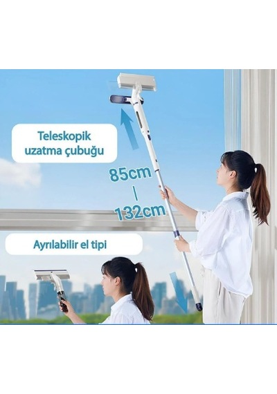 Cam Silme Aparatı Çok Fonksiyonlu 4'ü 1 Arada Cam Sileceği Beyaz