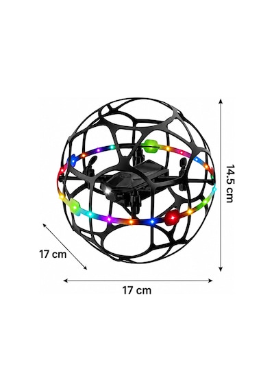 T36 Koruyucu Kafesli Futbol Dronu, 360 Çevirme Hareketleri, İrtifa Sabitleme Led Aydınlatmalı