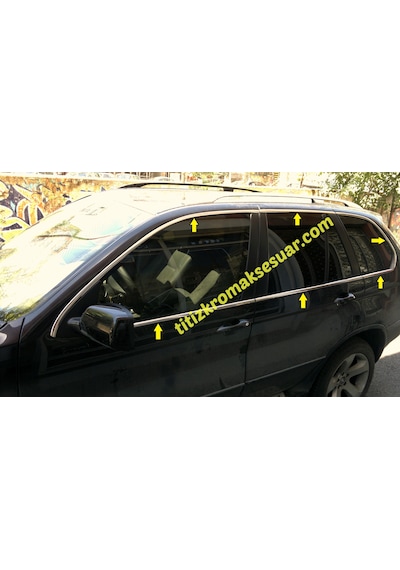 Bmw X5 1999-2006 Krom Cam Çerçevesi Aksesuarı 12 Parça P. Çelik