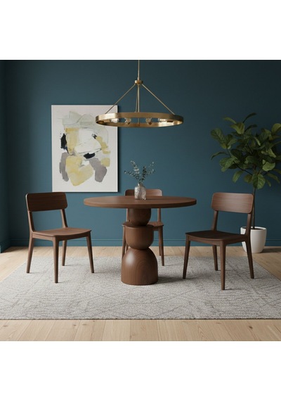 Orbis Yuvarlak Ahşap Yemek Masası 120x120 Ceviz Orbis Yuvarlak Ahşap Yemek Masası 120x120 Ceviz