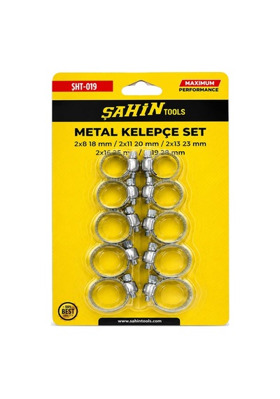 Dordoi Şahin 10 Parça Metal Kelepçe Seti Paslanmaz Hortum Kelepçesi 18-27 Mm Ayarlanabilir Sıkma Kel 0 - 10 CM