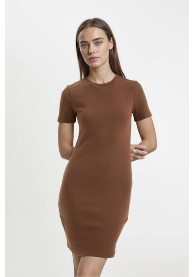 DeFacto Coool Bodycon Vücudu Saran Bisiklet Yaka Fitilli Kaşkorse Kısa Kollu Mini Elbise -  C1503AX24SPBN321