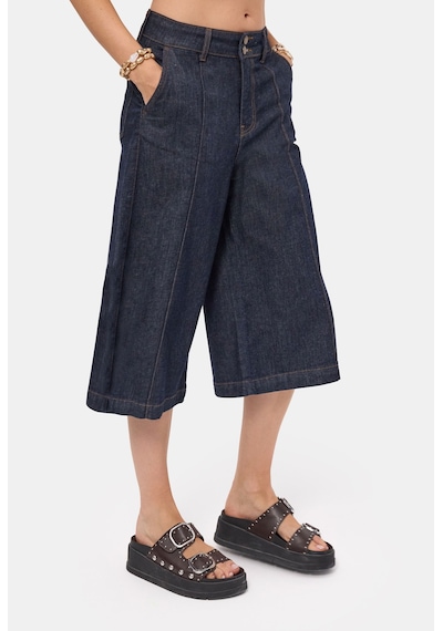 Itsbasic Kadın İndigo Selvedge 7w6-50 Maxi Denim Bermuda Jort