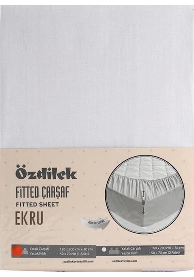 Özdilek 180X200 Fitted Kumaş Lastikli Yatak Çarşafı Yastık Kılıfl
