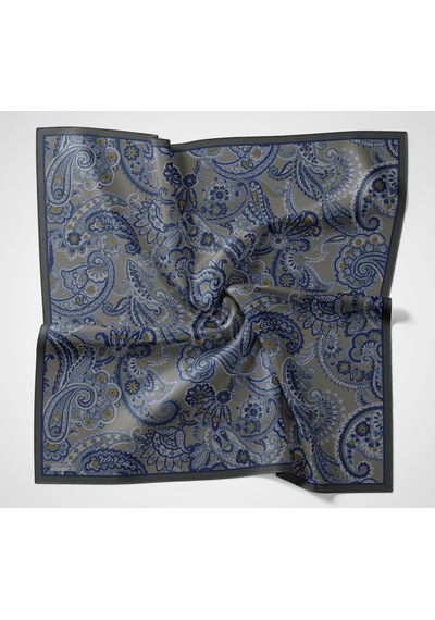 Silk Home Viskon Velora Eşarp Dört Mevsim Etro Desen Dumanlı Gri 90x90 Çok Renkli
