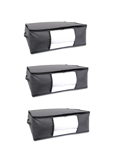 Vedsey 3'lü Set 70x50x25 Cm Siyah Hurç Pencereli Siyah