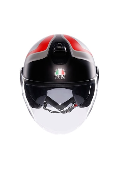 Agv Eteres Scaglıerı Matt Frey Açık Kask Kırmızı Siyah