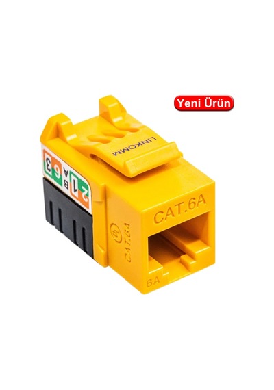 Lınkomm 34919 Cat6a 50u 90 Derece Keystone Jack Sarı