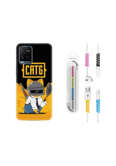 Vivo V21E Kılıf Kablo Koruyuculu Cat G 1677
