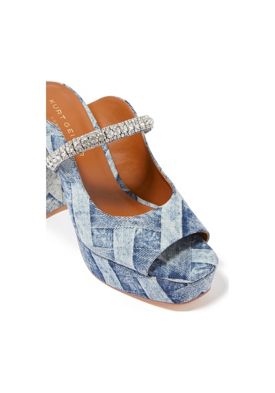 Kurt Geiger Şık Platform Topuklu Peep-toe Sandalet Mavi