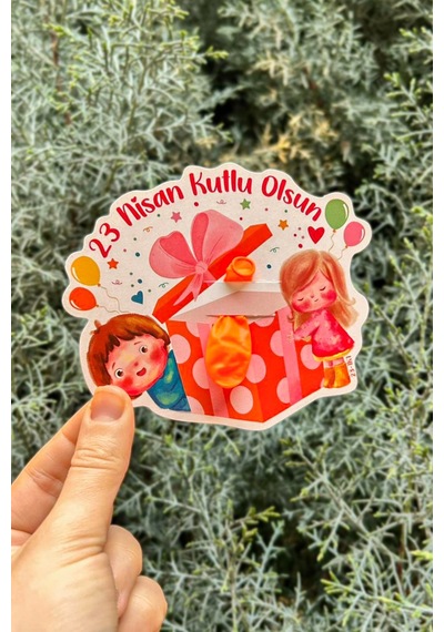 23 Nisan Şeker Ve Balon Konulabilen Tebrik Kartı 10 Lu Set Sınıf Dağıtımlık Hediyelik Kart