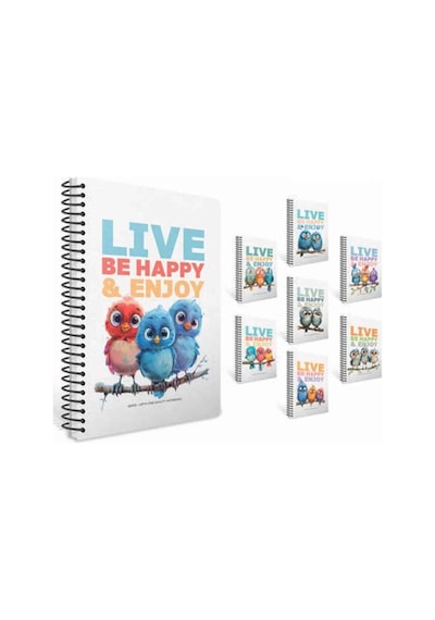 Gıpta A4 80yp. Birds Spiralli Karton Kapak Defter Kareli 7680 Standart